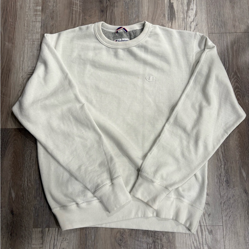 Champion Men's Off-White Crewneck Sweater